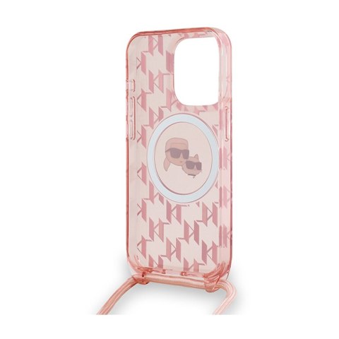 Karl Lagerfeld IML Crossbody Monogram Karl & Choupette Head MagSafe - Etui iPhone 15 Pro Max (różowy) Karl Lagerfeld IML Crossbody Monogram Karl & Choupette Head MagSafe - Etui iPhone 15 Pro Max (różowy)