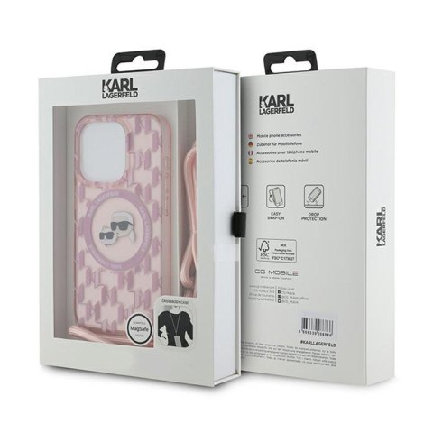 Karl Lagerfeld IML Crossbody Monogram Karl & Choupette Head MagSafe - Etui iPhone 15 Pro Max (różowy) Karl Lagerfeld IML Crossbody Monogram Karl & Choupette Head MagSafe - Etui iPhone 15 Pro Max (różowy)