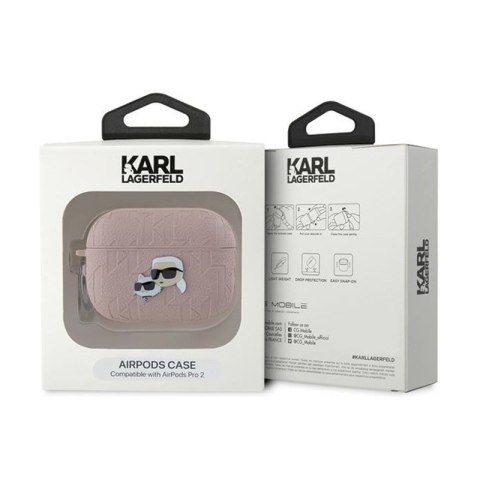 Karl Lagerfeld Monogram Karl & Choupette Head - Etui AirPods Pro 2 (różowy) Karl Lagerfeld Monogram Karl & Choupette Head - Etui AirPods Pro 2 (różowy)