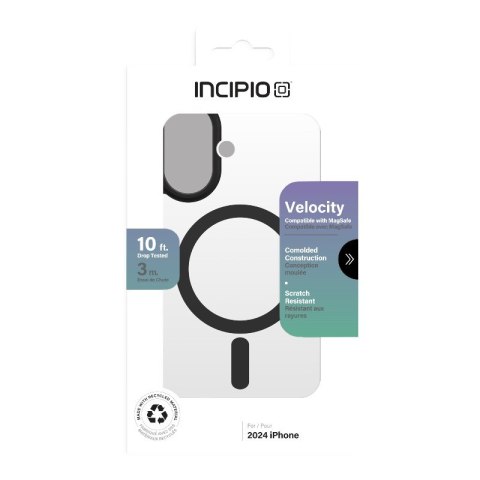 Incipio Velocity MagSafe - Etui iPhone 16 (Clear / Black) Incipio Velocity MagSafe - Etui iPhone 16 (Clear / Black)