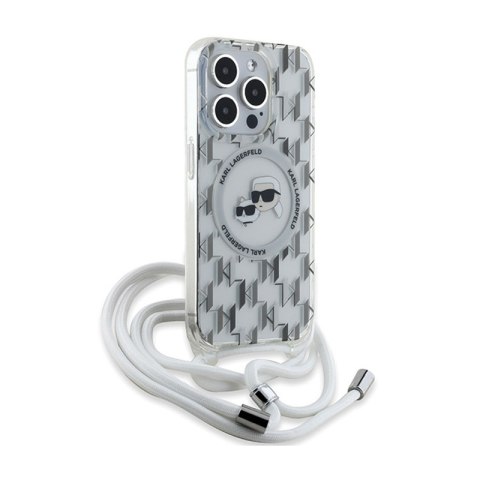 Karl Lagerfeld IML Crossbody Monogram Karl & Choupette Head MagSafe - Etui iPhone 15 Pro Max (przezroczysty) Karl Lagerfeld IML Crossbody Monogram Karl & Choupette Head MagSafe - Etui iPhone 15 Pro Max (przezroczysty)