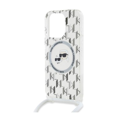 Karl Lagerfeld IML Crossbody Monogram Karl & Choupette Head MagSafe - Etui iPhone 15 Pro Max (przezroczysty) Karl Lagerfeld IML Crossbody Monogram Karl & Choupette Head MagSafe - Etui iPhone 15 Pro Max (przezroczysty)
