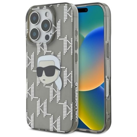 Karl Lagerfeld IML Karl Head Electroplated - Etui iPhone 16 Pro (czarny) Karl Lagerfeld IML Karl Head Electroplated - Etui iPhone 16 Pro (czarny)