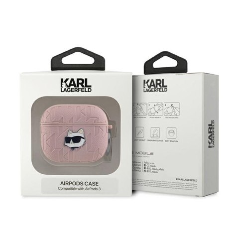 Karl Lagerfeld Monogram Choupette Head - Etui AirPods 3 (różowy) Karl Lagerfeld Monogram Choupette Head - Etui AirPods 3 (różowy)