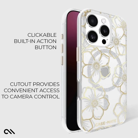 Case-Mate Floral Gems MagSafe - Etui iPhone 16 Pro Max (Gold) Case-Mate Floral Gems MagSafe - Etui iPhone 16 Pro Max (Gold)