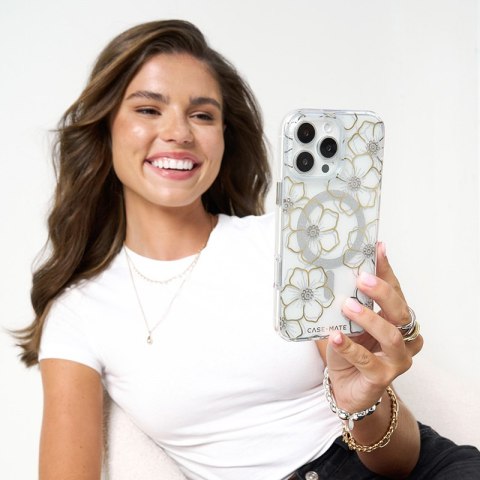 Case-Mate Floral Gems MagSafe - Etui iPhone 16 Pro Max (Gold) Case-Mate Floral Gems MagSafe - Etui iPhone 16 Pro Max (Gold)