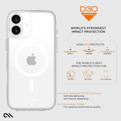 Case-Mate Tough D3O MagSafe - Etui iPhone 16 Plus (Clear) Case-Mate Tough D3O MagSafe - Etui iPhone 16 Plus (Clear)