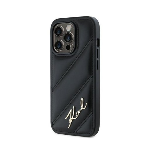 Karl Lagerfeld Diagonal Quilted Script - Etui iPhone 13 Pro (czarny) Karl Lagerfeld Diagonal Quilted Script - Etui iPhone 13 Pro (czarny)