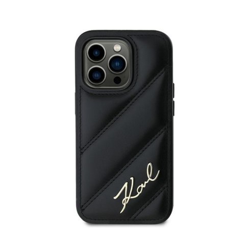 Karl Lagerfeld Diagonal Quilted Script - Etui iPhone 13 Pro (czarny) Karl Lagerfeld Diagonal Quilted Script - Etui iPhone 13 Pro (czarny)