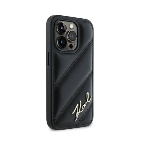 Karl Lagerfeld Diagonal Quilted Script - Etui iPhone 13 Pro (czarny) Karl Lagerfeld Diagonal Quilted Script - Etui iPhone 13 Pro (czarny)