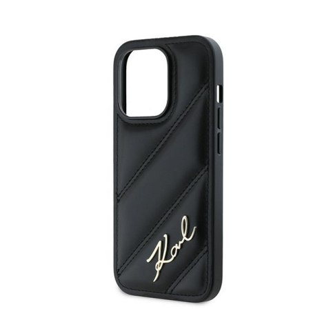 Karl Lagerfeld Diagonal Quilted Script - Etui iPhone 13 Pro (czarny) Karl Lagerfeld Diagonal Quilted Script - Etui iPhone 13 Pro (czarny)