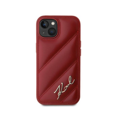 Karl Lagerfeld Diagonal Quilted Script - Etui iPhone 15 / 14 / 13 (czerwony) Karl Lagerfeld Diagonal Quilted Script - Etui iPhone 15 / 14 / 13 (czerwony)