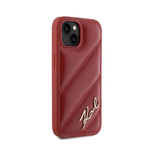 Karl Lagerfeld Diagonal Quilted Script - Etui iPhone 15 / 14 / 13 (czerwony) Karl Lagerfeld Diagonal Quilted Script - Etui iPhone 15 / 14 / 13 (czerwony)