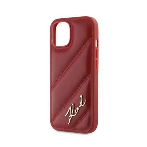 Karl Lagerfeld Diagonal Quilted Script - Etui iPhone 15 / 14 / 13 (czerwony) Karl Lagerfeld Diagonal Quilted Script - Etui iPhone 15 / 14 / 13 (czerwony)