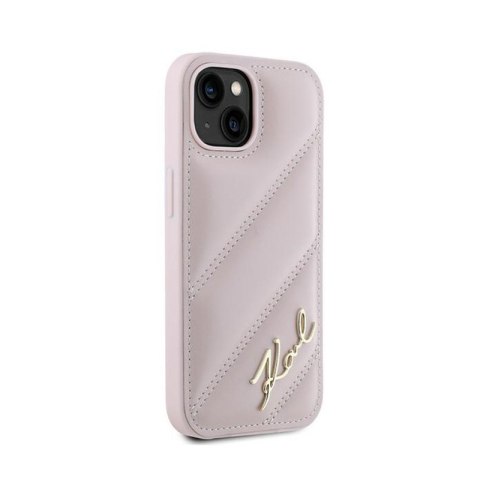 Karl Lagerfeld Diagonal Quilted Script - Etui iPhone 15 / 14 / 13 (różowy) Karl Lagerfeld Diagonal Quilted Script - Etui iPhone 15 / 14 / 13 (różowy)