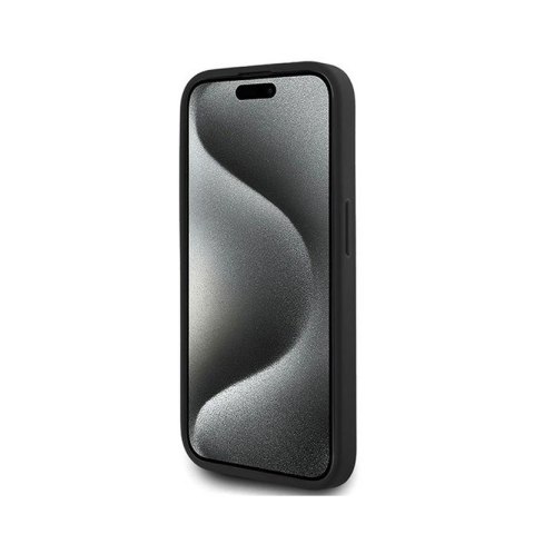 Karl Lagerfeld Diagonal Quilted Script - Etui iPhone 15 Pro (czarny) Karl Lagerfeld Diagonal Quilted Script - Etui iPhone 15 Pro (czarny)