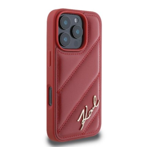 Karl Lagerfeld Quilted Signature - Etui iPhone 16 Pro Max (czerwony) Karl Lagerfeld Quilted Signature - Etui iPhone 16 Pro Max (czerwony)