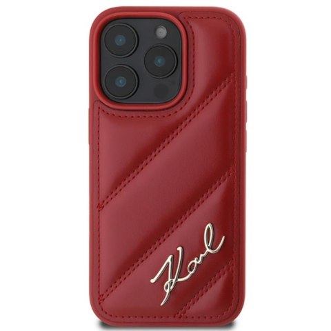 Karl Lagerfeld Quilted Signature - Etui iPhone 16 Pro (czerwony) Karl Lagerfeld Quilted Signature - Etui iPhone 16 Pro (czerwony)
