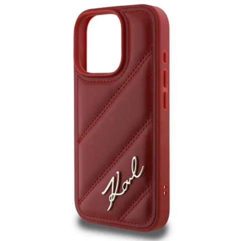 Karl Lagerfeld Quilted Signature - Etui iPhone 16 Pro (czerwony) Karl Lagerfeld Quilted Signature - Etui iPhone 16 Pro (czerwony)