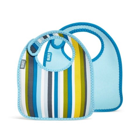 BUILT Mess Mate - 2 śliniaki dla dzieci (Baby Blue Stripe) BUILT Mess Mate - 2 śliniaki dla dzieci (Baby Blue Stripe)