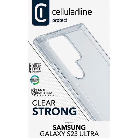 Cellularline Clear Strong - Etui Samsung Galaxy S23 Ultra z ochroną antybakteryjną (przezroczysty) Cellularline Clear Strong - Etui Samsung Galaxy S23 Ultra z ochroną antybakteryjną (przezroczysty)