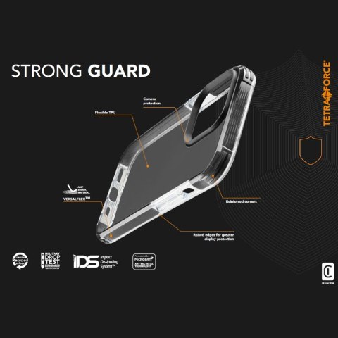 Cellularline Tetra Force Strong Guard - Etui iPhone 15 Pro z powłoką MICROBAN (przezroczysty) Cellularline Tetra Force Strong Guard - Etui iPhone 15 Pro z powłoką MICROBAN (przezroczysty)