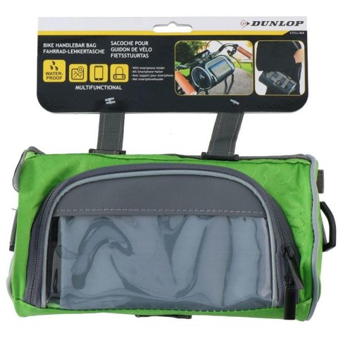 Dunlop - Torba / sakwa rowerowa na kierownicę z kieszonką na smartfon (zielony) Dunlop - Torba / sakwa rowerowa na kierownicę z kieszonką na smartfon (zielony)