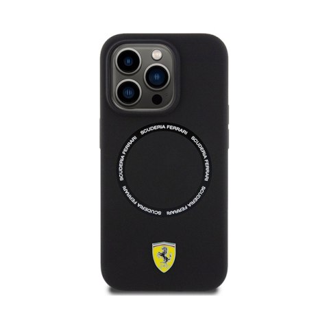 Ferrari Printed Ring MagSafe - Etui iPhone 15 Pro Max (czarny) Ferrari Printed Ring MagSafe - Etui iPhone 15 Pro Max (czarny)