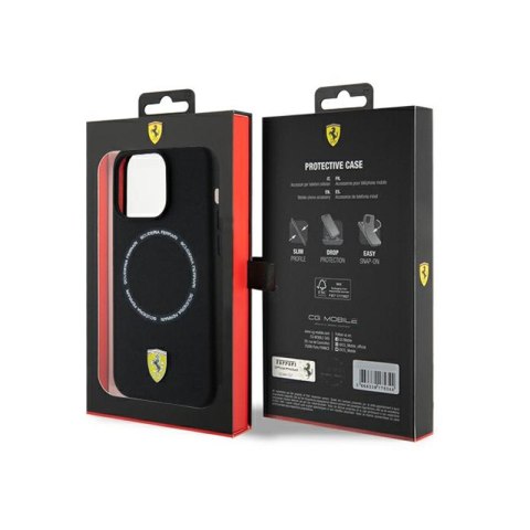 Ferrari Printed Ring MagSafe - Etui iPhone 15 Pro Max (czarny) Ferrari Printed Ring MagSafe - Etui iPhone 15 Pro Max (czarny)