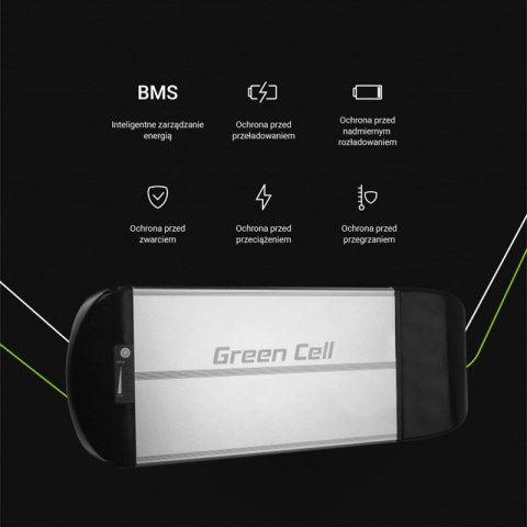 Green Cell - Bateria do roweru elektrycznego E-Bike z ładowarką 36V 15Ah 540Wh Li-Ion 5.5x2.1mm Green Cell - Bateria do roweru elektrycznego E-Bike z ładowarką 36V 15Ah 540Wh Li-Ion 5.5x2.1mm