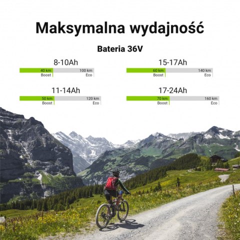 Green Cell - Bateria do roweru elektrycznego E-Bike z ładowarką 36V 15Ah 540Wh Li-Ion 5.5x2.1mm Green Cell - Bateria do roweru elektrycznego E-Bike z ładowarką 36V 15Ah 540Wh Li-Ion 5.5x2.1mm