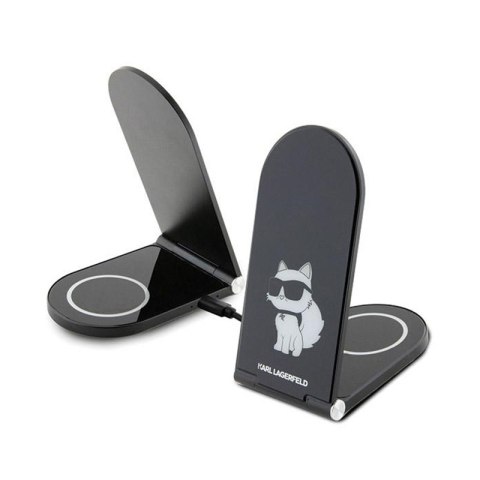 Karl Lagerfeld Choupette MagSafe - Składana ładowarka indukcyjna 2w1 z MagSafe do iPhone i AirPods 15W (czarny) Karl Lagerfeld Choupette MagSafe - Składana ładowarka indukcyjna 2w1 z MagSafe do iPhone i AirPods 15W (czarny)
