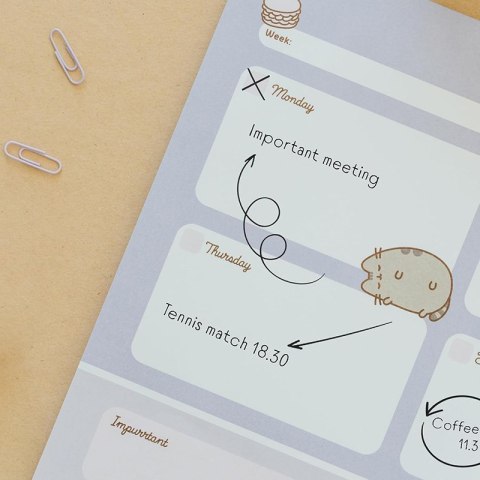 Pusheen - Planner tygodniowy z kolekcji Moments 54 strony A3 Pusheen - Planner tygodniowy z kolekcji Moments 54 strony A3