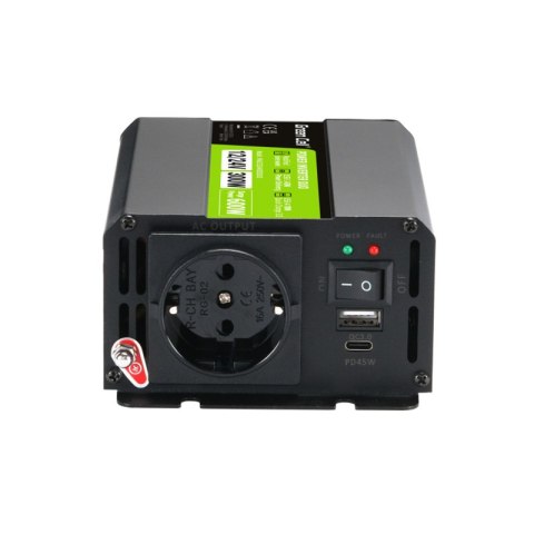 Green Cell - Przetwornica napięcia Inwerter DUO 12V/24V na 230V 300W/600W Modyfikowana sinusoida Green Cell - Przetwornica napięcia Inwerter DUO 12V/24V na 230V 300W/600W Modyfikowana sinusoida