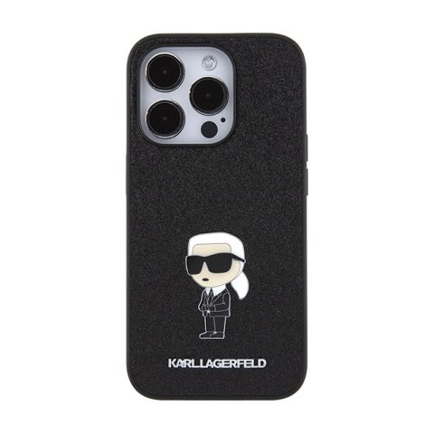 Karl Lagerfeld Fixed Glitter Ikonik Logo Metal Pin - Etui iPhone 15 Pro Max (czarny) Karl Lagerfeld Fixed Glitter Ikonik Logo Metal Pin - Etui iPhone 15 Pro Max (czarny)