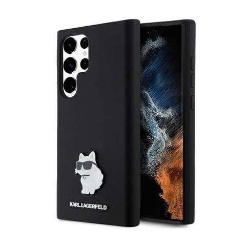 Karl Lagerfeld Silicone Choupette Metal Pin - Etui Samsung Galaxy S24 Ultra (czarny) Karl Lagerfeld Silicone Choupette Metal Pin - Etui Samsung Galaxy S24 Ultra (czarny)