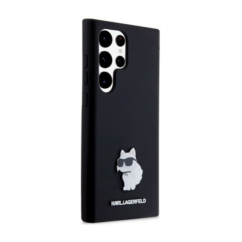 Karl Lagerfeld Silicone Choupette Metal Pin - Etui Samsung Galaxy S24 Ultra (czarny) Karl Lagerfeld Silicone Choupette Metal Pin - Etui Samsung Galaxy S24 Ultra (czarny)
