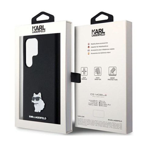 Karl Lagerfeld Silicone Choupette Metal Pin - Etui Samsung Galaxy S24 Ultra (czarny) Karl Lagerfeld Silicone Choupette Metal Pin - Etui Samsung Galaxy S24 Ultra (czarny)