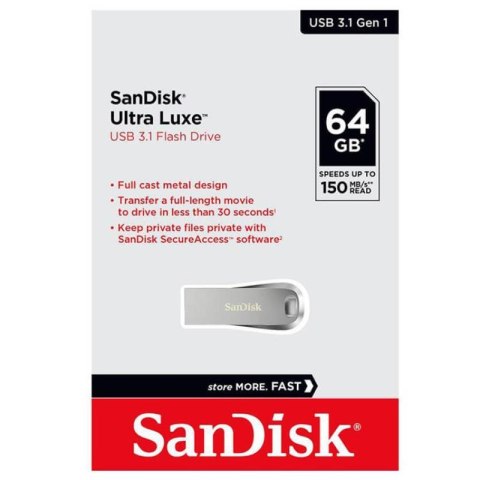 SanDisk Ultra Luxe - Pendrive 64 GB USB 3.1 150 MB/s SanDisk Ultra Luxe - Pendrive 64 GB USB 3.1 150 MB/s