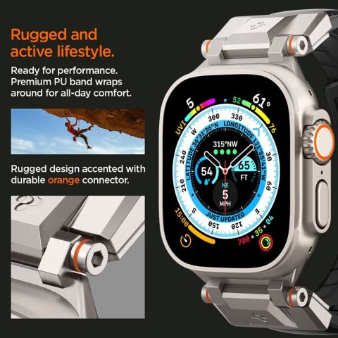 Spigen DuraPro Armor PU - Pasek do Apple Watch 42/44/45/49 mm (czarny) Spigen DuraPro Armor PU - Pasek do Apple Watch 42/44/45/49 mm (czarny)