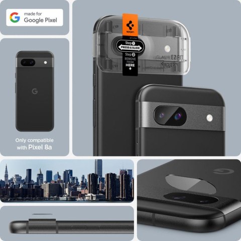 Spigen Optik.TR EZ Fit Camera Lens Protector 2-Pack - Szkło ochronne na obiektyw do Google Pixel 8A (2 szt) (Czarny) Spigen Optik.TR EZ Fit Camera Lens Protector 2-Pack - Szkło ochronne na obiektyw do Google Pixel 8A (2 szt) (Czarny)