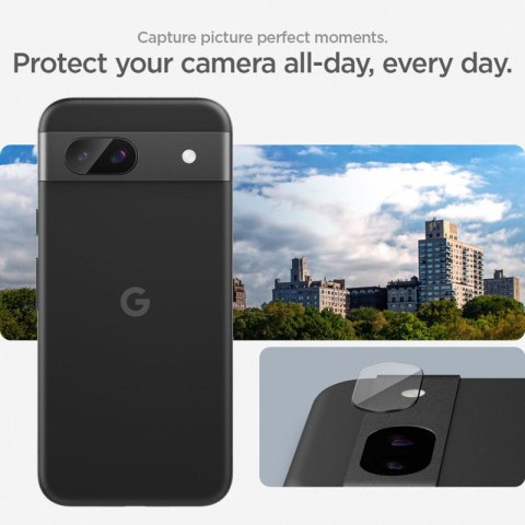 Spigen Optik.TR EZ Fit Camera Lens Protector 2-Pack - Szkło ochronne na obiektyw do Google Pixel 8A (2 szt) (Czarny) Spigen Optik.TR EZ Fit Camera Lens Protector 2-Pack - Szkło ochronne na obiektyw do Google Pixel 8A (2 szt) (Czarny)
