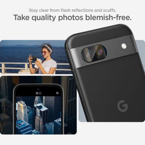 Spigen Optik.TR EZ Fit Camera Lens Protector 2-Pack - Szkło ochronne na obiektyw do Google Pixel 8A (2 szt) (Czarny) Spigen Optik.TR EZ Fit Camera Lens Protector 2-Pack - Szkło ochronne na obiektyw do Google Pixel 8A (2 szt) (Czarny)