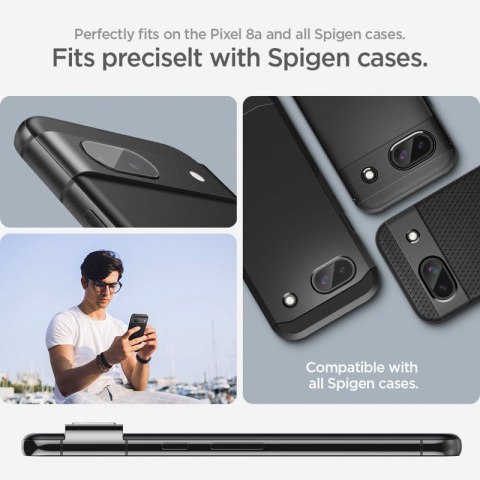 Spigen Optik.TR EZ Fit Camera Lens Protector 2-Pack - Szkło ochronne na obiektyw do Google Pixel 8A (2 szt) (Czarny) Spigen Optik.TR EZ Fit Camera Lens Protector 2-Pack - Szkło ochronne na obiektyw do Google Pixel 8A (2 szt) (Czarny)