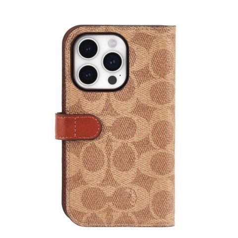 Coach Folio Signature C Case - Etui 2w1 z klapką iPhone 15 Pro (Tan) Coach Folio Signature C Case - Etui 2w1 z klapką iPhone 15 Pro (Tan)