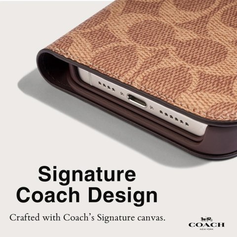 Coach Folio Signature C Case - Etui 2w1 z klapką iPhone 15 Pro (Tan) Coach Folio Signature C Case - Etui 2w1 z klapką iPhone 15 Pro (Tan)