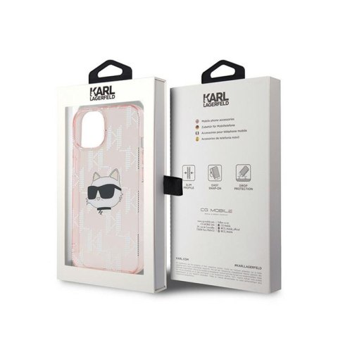 Karl Lagerfeld IML Choupette Head & Monogram - Etui iPhone 13 (różowy) Karl Lagerfeld IML Choupette Head & Monogram - Etui iPhone 13 (różowy)