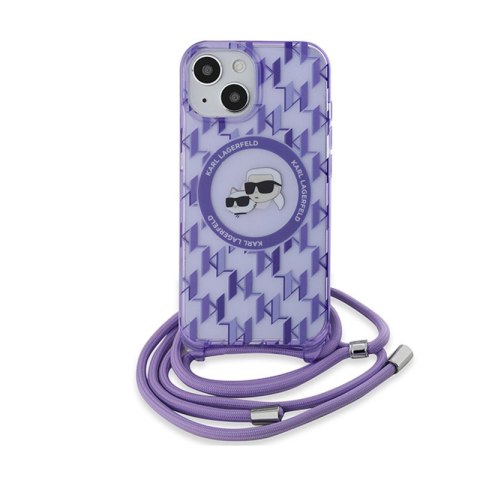 Karl Lagerfeld IML Crossbody Monogram Karl & Choupette Head MagSafe - Etui iPhone 15 / 14 / 13 (fioletowy) Karl Lagerfeld IML Crossbody Monogram Karl & Choupette Head MagSafe - Etui iPhone 15 / 14 / 13 (fioletowy)