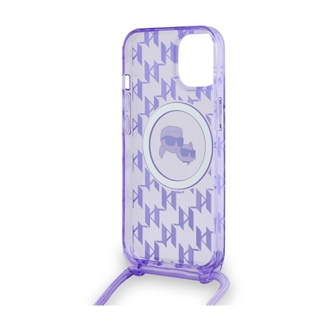 Karl Lagerfeld IML Crossbody Monogram Karl & Choupette Head MagSafe - Etui iPhone 15 / 14 / 13 (fioletowy) Karl Lagerfeld IML Crossbody Monogram Karl & Choupette Head MagSafe - Etui iPhone 15 / 14 / 13 (fioletowy)