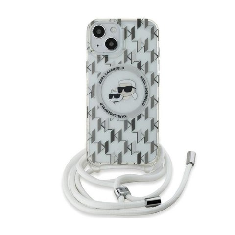 Karl Lagerfeld IML Crossbody Monogram Karl & Choupette Head MagSafe - Etui iPhone 15 / 14 / 13 (przezroczysty) Karl Lagerfeld IML Crossbody Monogram Karl & Choupette Head MagSafe - Etui iPhone 15 / 14 / 13 (przezroczysty)
